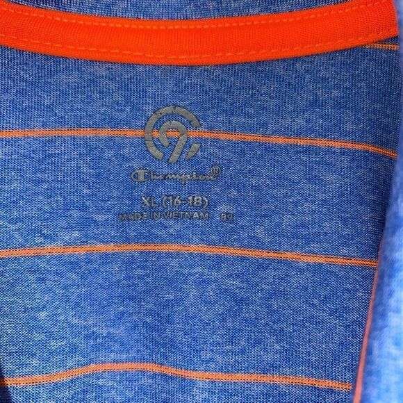 Champion dri fit 3 button short sleeve stripe polo youth boys sz XL 16/18 - Picture 5 of 6